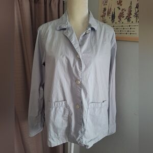 The Sleep Code Organic Cotton Blue Button Up Sleep Shirt Size Medium